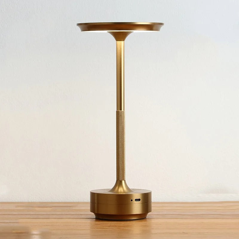 Dimmable LED Touch Lamp - Rechargeable with Gold Finish