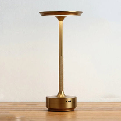 Dimmable LED Touch Lamp - Rechargeable with Gold Finish