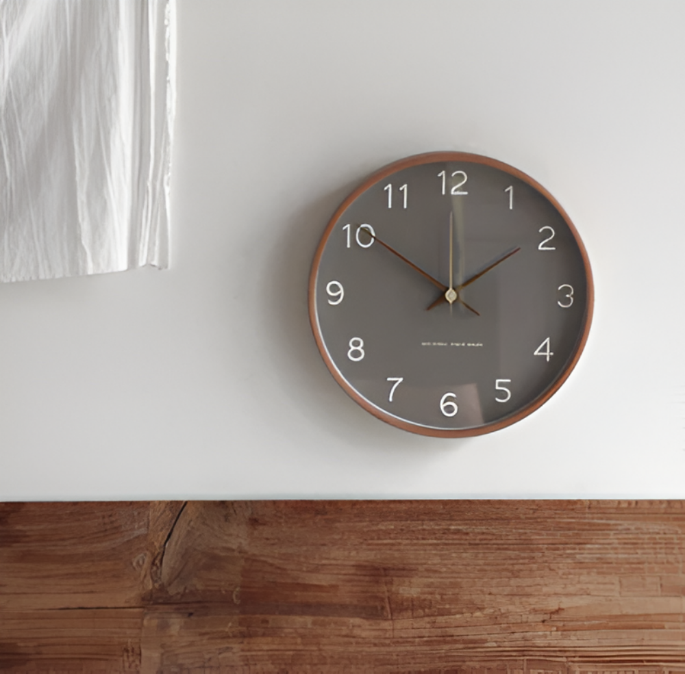 Nordic Style Wall Clock in Wood – Silent Operation