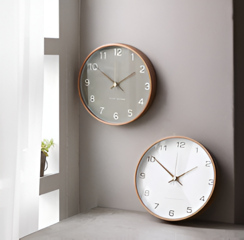 Nordic Style Wall Clock in Wood – Silent Operation