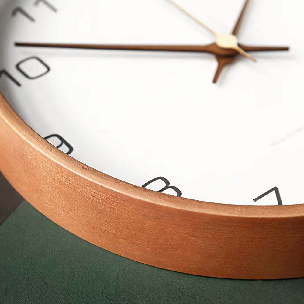 Nordic Style Wall Clock in Wood – Silent Operation