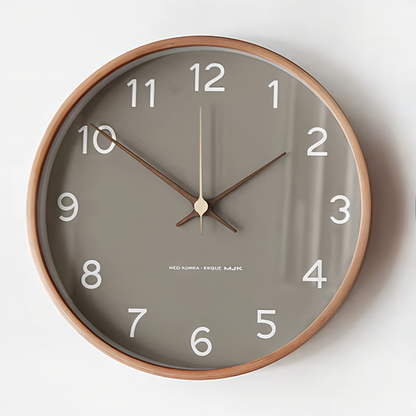 Nordic Style Wall Clock in Wood – Silent Operation