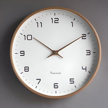Nordic Design Quartz Clock – Wooden Finish for Silent Wall Display