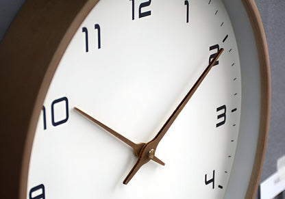 Nordic Design Quartz Clock – Wooden Finish for Silent Wall Display
