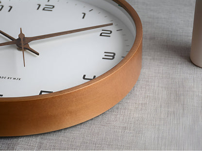Nordic Design Quartz Clock – Wooden Finish for Silent Wall Display