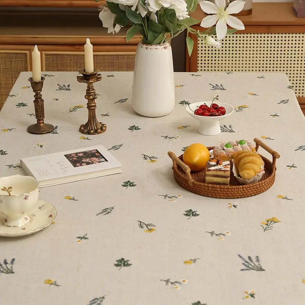 Charming Natural Weave Table Cover with Tassels