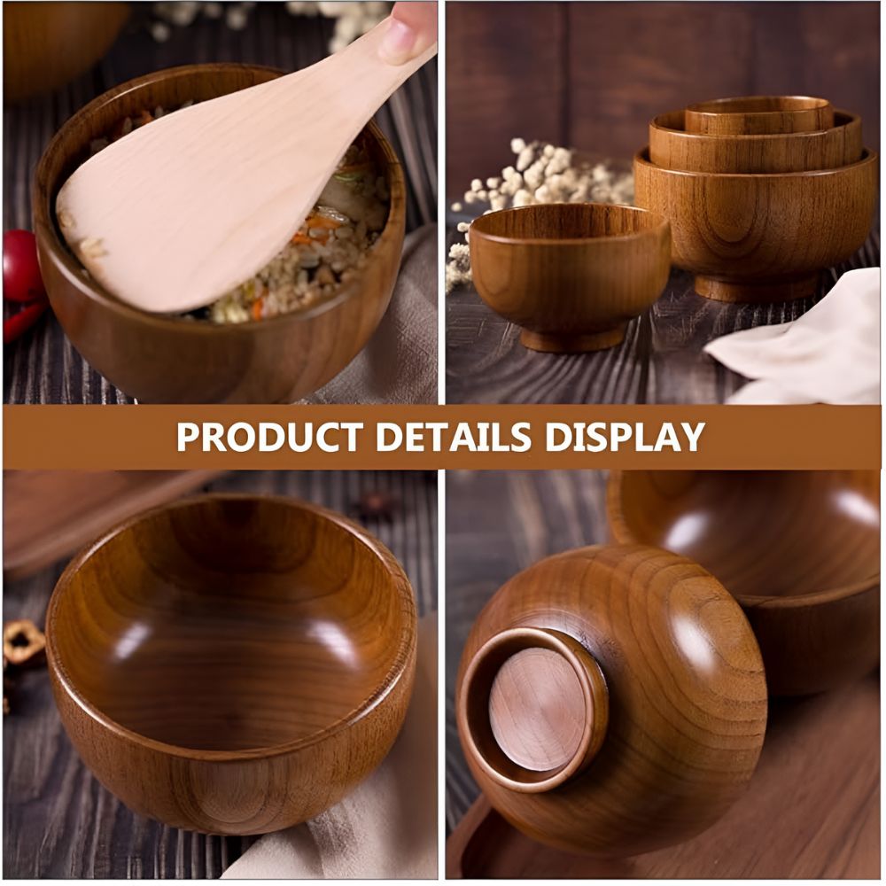 Charming Handcrafted Wooden Serving Bowl