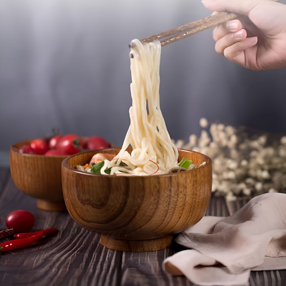 Charming Handcrafted Wooden Serving Bowl