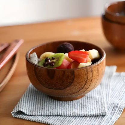 Charming Handcrafted Wooden Serving Bowl