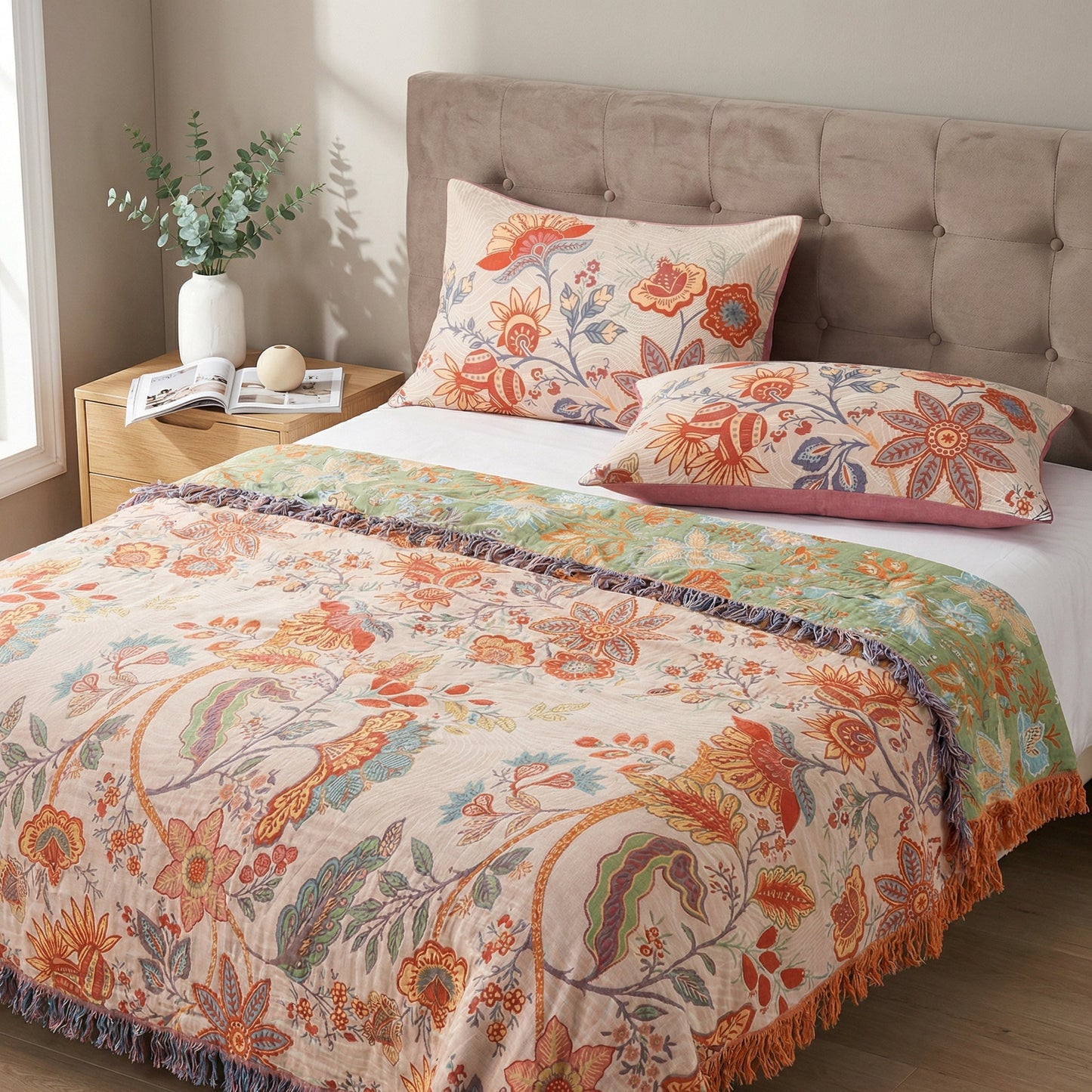Charming Floral Boho Pillowcase Set | 2-Piece Collection