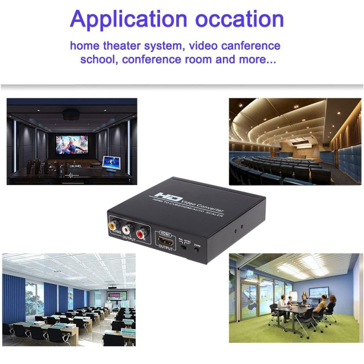 HDMI to CVBS/AV Video Converter Scaler Box (Black) NK-10II