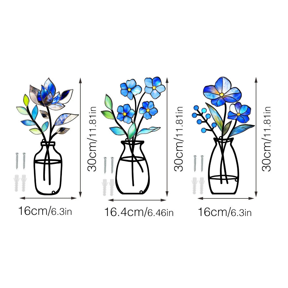 Set of 3 Scandinavian Metal Wall Plant Holders - Clip-On Design