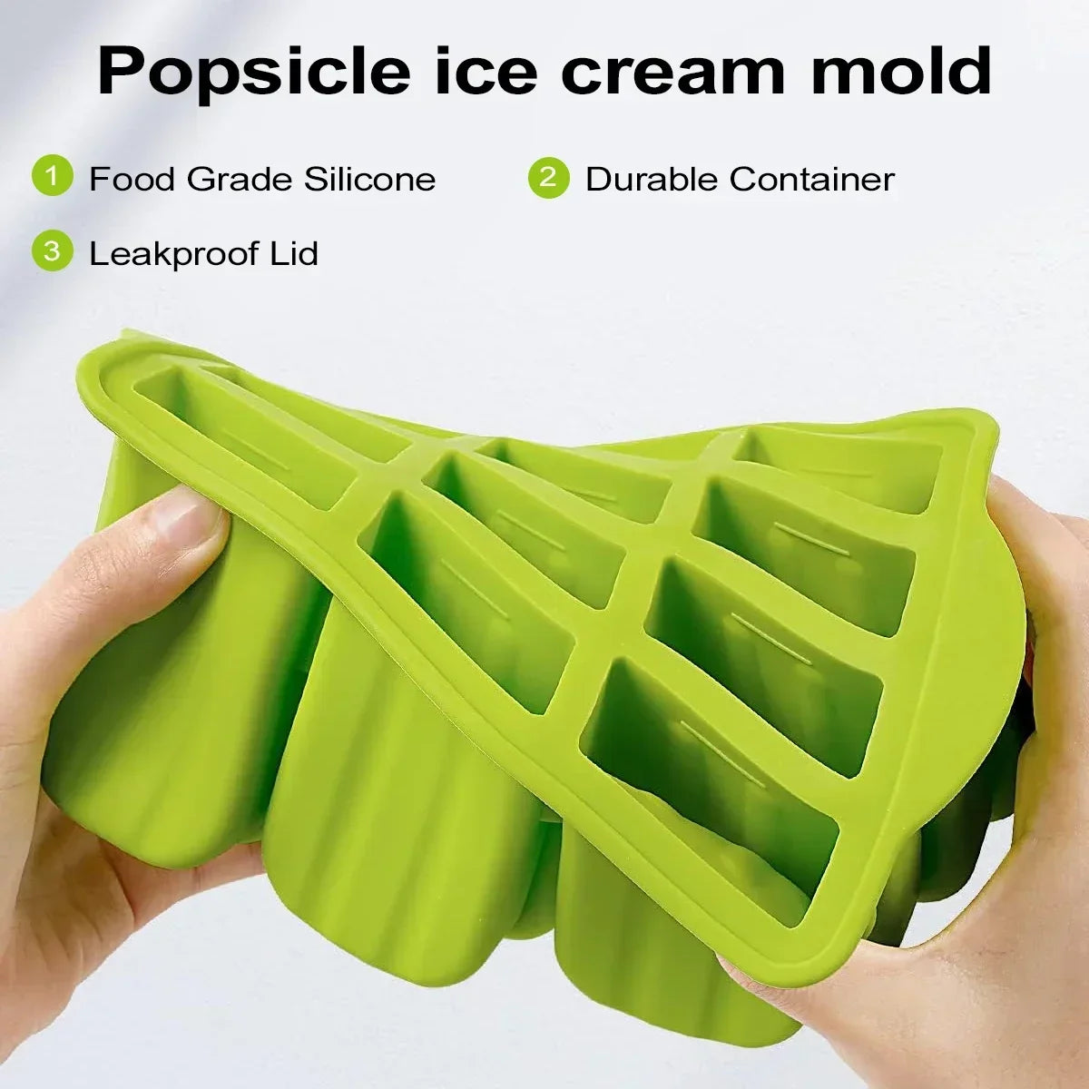 Silicone Ice Mold Set - BPA-Free & Reusable with Wooden Sticks for DIY Ice