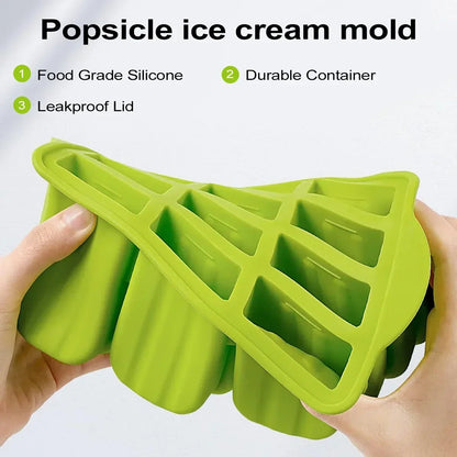 Silicone Ice Mold Set - BPA-Free & Reusable with Wooden Sticks for DIY Ice