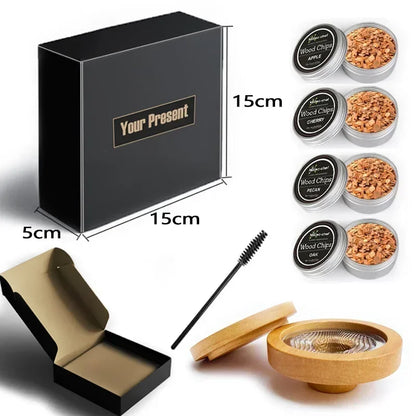 Wooden Cocktail Smoking Kit – Infuse Drinks with Smoky Flavor for Whiskey
