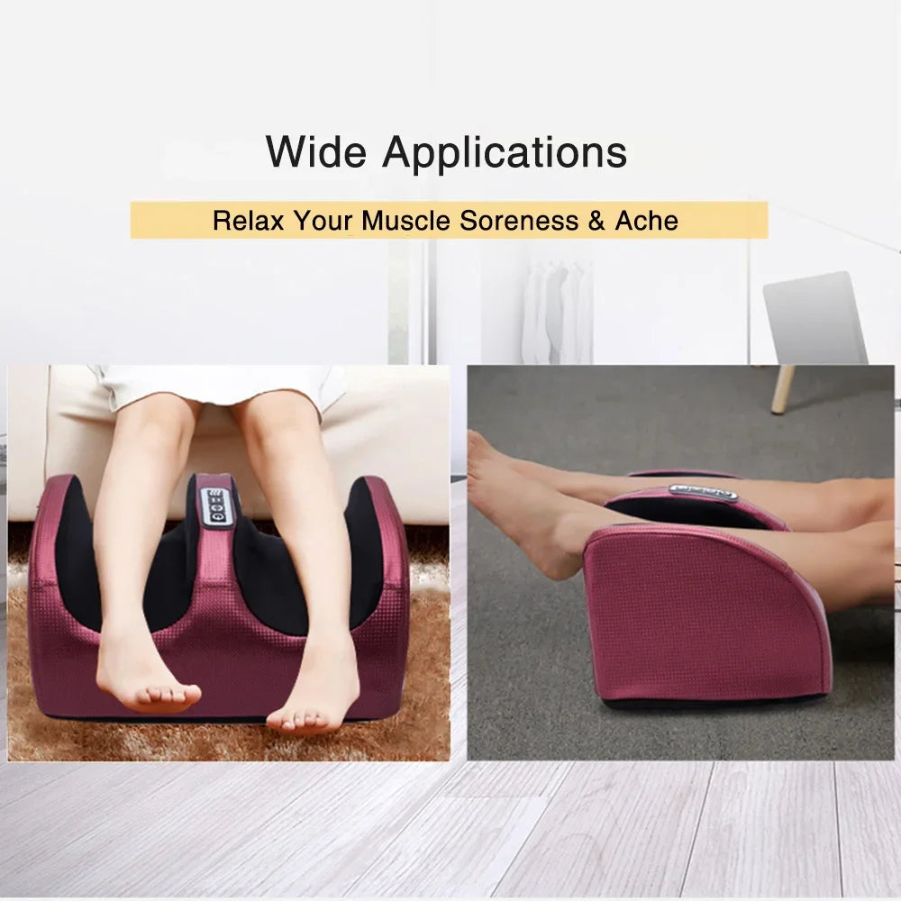 Foot Massager with Heat – 12 Kneading Nodes, Dual Rotation, 3 Intensities, 15-Minute Timer