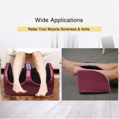 Foot Massager with Heat – 12 Kneading Nodes, Dual Rotation, 3 Intensities, 15-Minute Timer