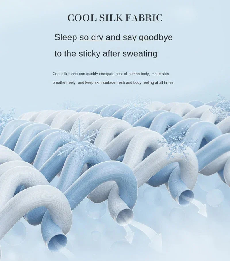 Cooling Blanket for Summer — Lightweight Ice Silk Comforter, Twin/King Size