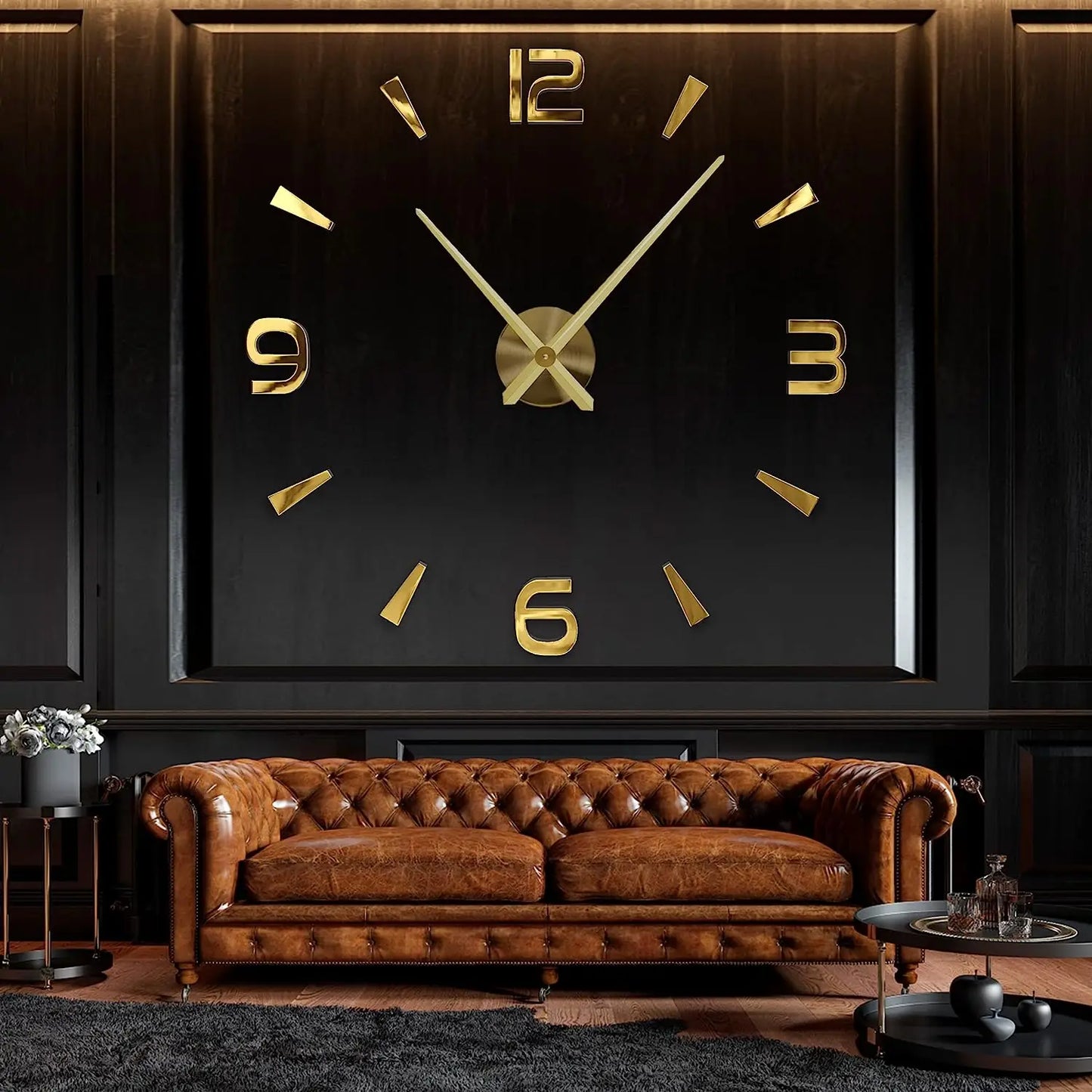 DIY 3D Mirrored Acrylic Wall Clock - Self-Adhesive Home Decor for Kitchen and Living Room