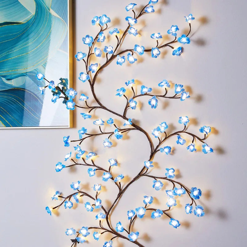 LED Double Light String – Flexible Rattan Design, USB Powered with Remote, Warm White