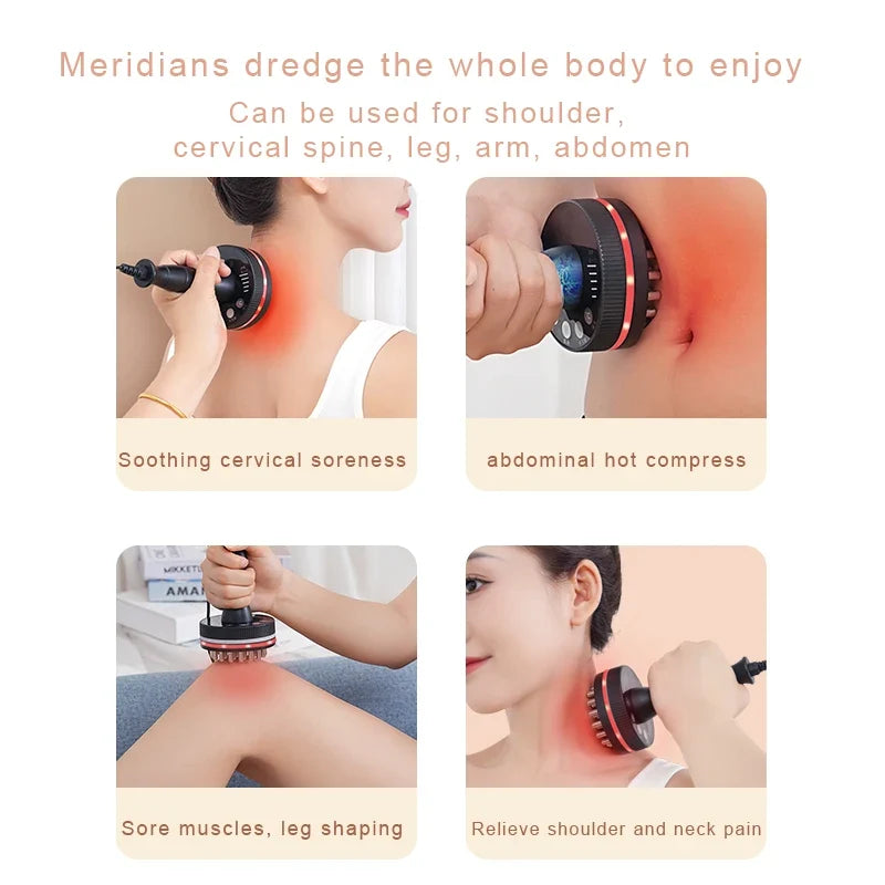 Heat-Enabled Electric Gua Sha Massager | Microcurrent Massage Brush for Back, Arms, Legs & Muscle Relief