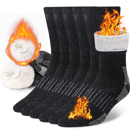 3-Pack of Thick Warm Merino Wool Socks | Durable, Breathable | Great for Work, Hiking & Outdoor Use