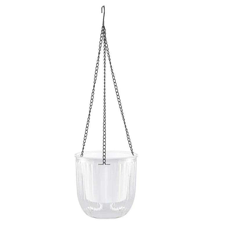 Clear Hanging Planter with Self-Watering System | Hydroponic Compatible | UV Resistant | 11.5–21 cm