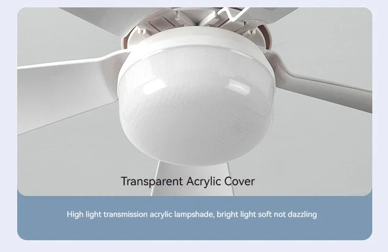 30W Remote-Controlled Ceiling Fan Light - LED Dimming, Quiet Design for Bedroom & Living Room