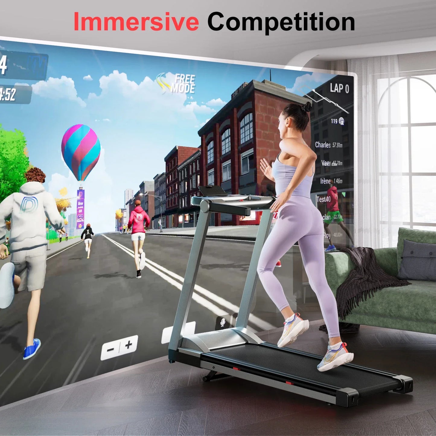 Compact Treadmill with 3.5HP Motor, 6% Incline, 350 lb Capacity, Bluetooth, 0.6–10 MPH, 7.9-Inch Folded Height