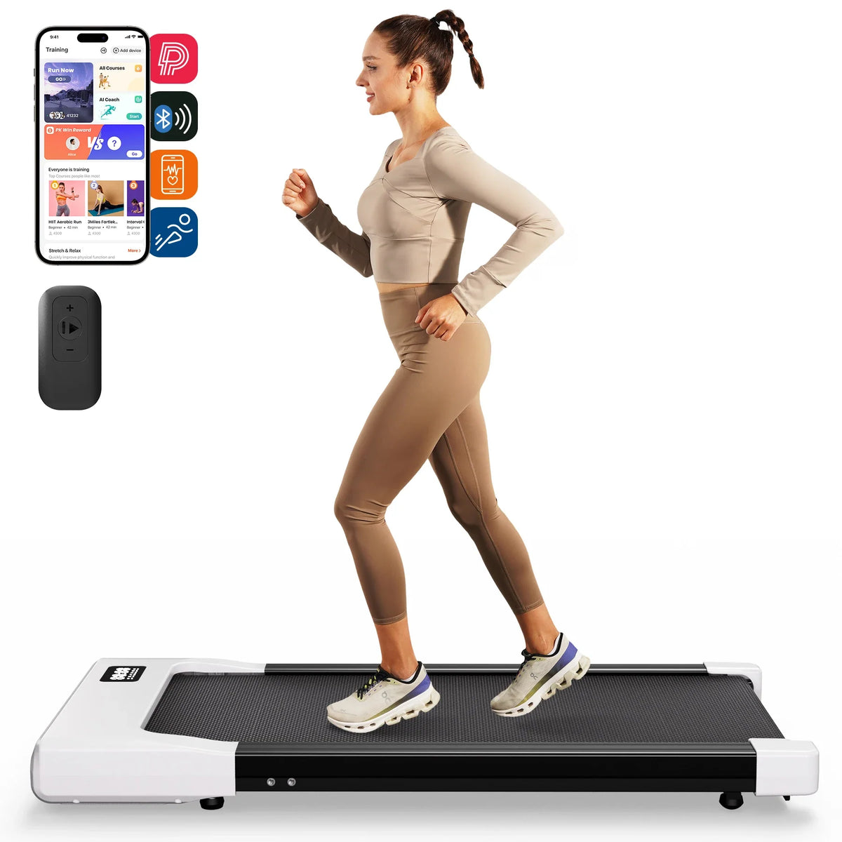 Slim Under Desk Treadmill with 2.5HP Motor | 265 lb Capacity, LED Display, Remote, 2.5 MPH