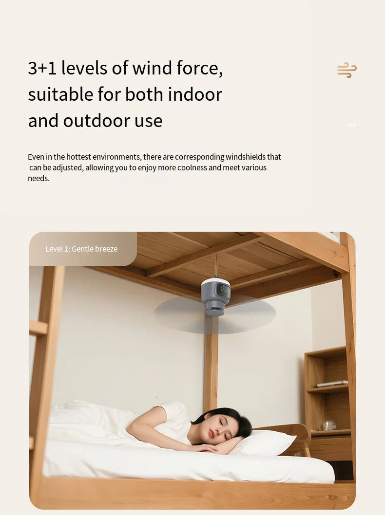 12000mAh Outdoor Camping Fan – Portable Ceiling Air Circulator and Cooler
