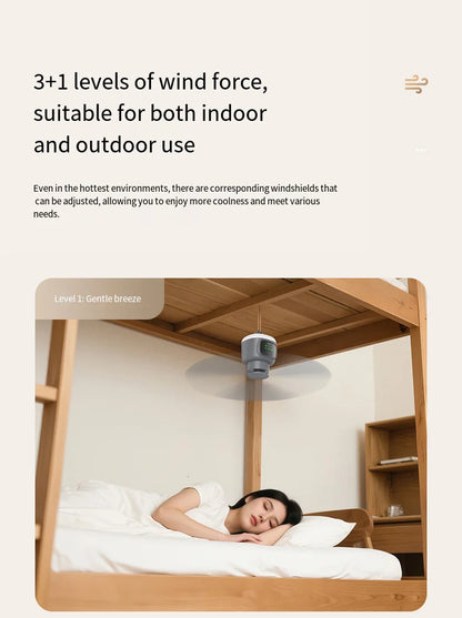 12000mAh Outdoor Camping Fan – Portable Ceiling Air Circulator and Cooler