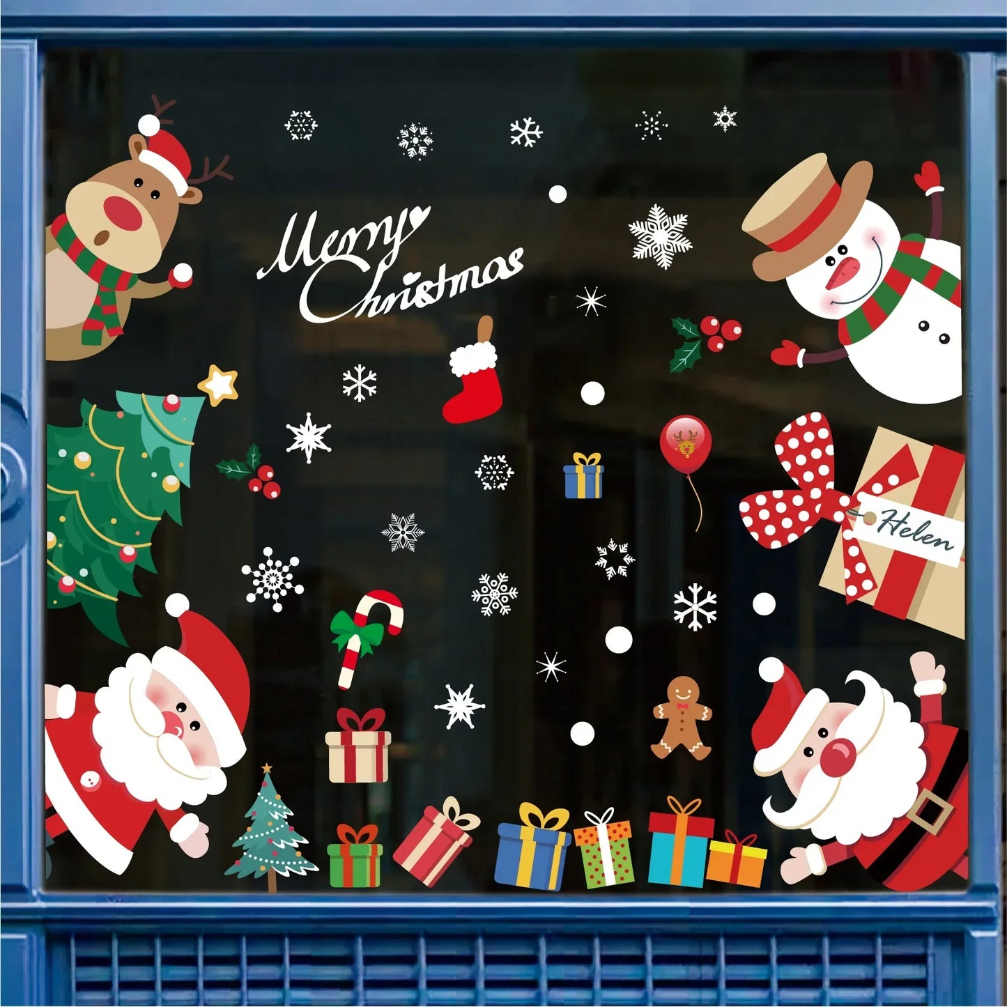 137-Piece Christmas Snowflake Window Sticker Set – Reusable PVC Decor for Winter and Holiday Glass Surfaces