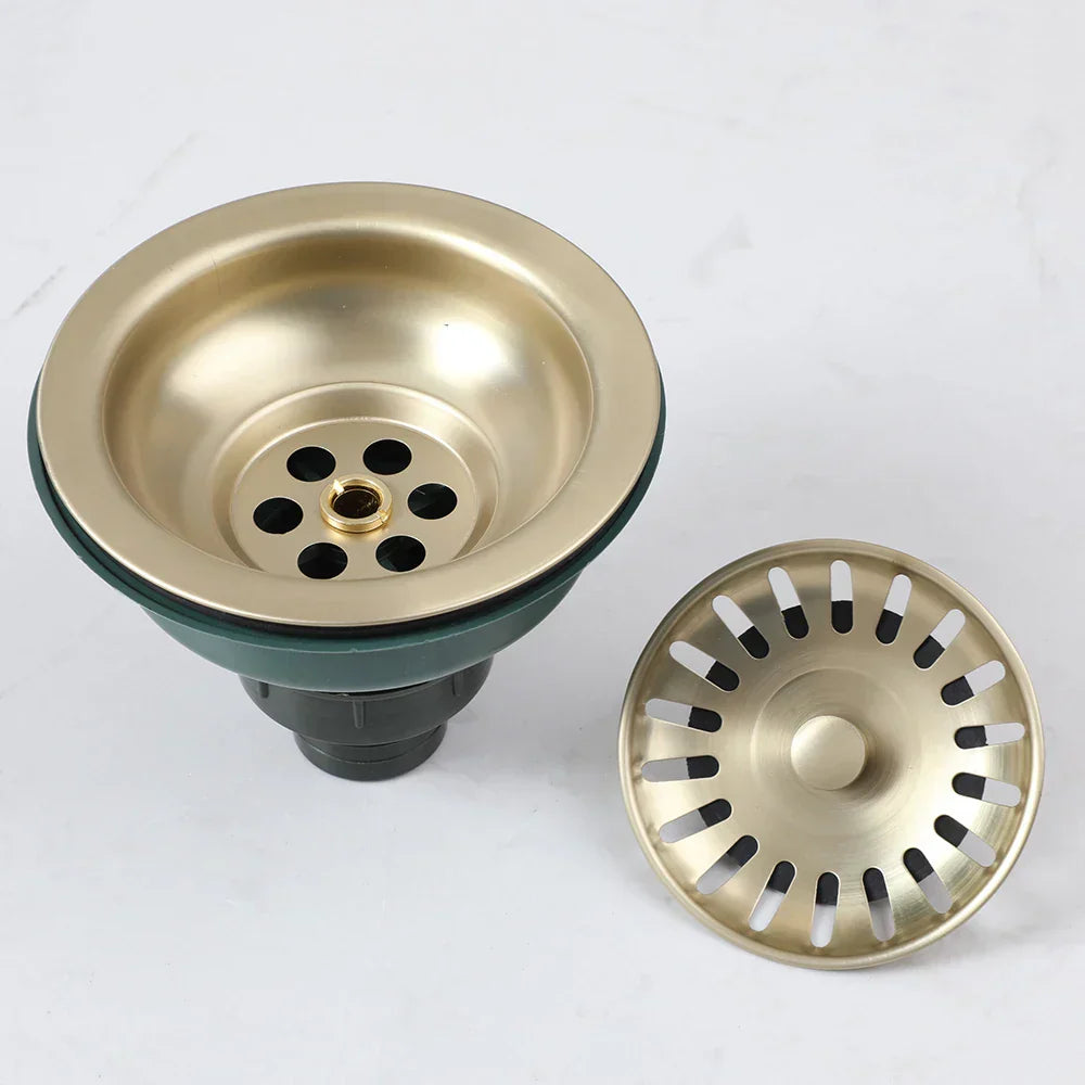 Stainless Steel Sink Strainer with Odor Filter – Pop-Up Stopper & Blockage Prevention Basket