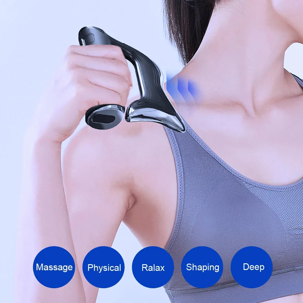 Rechargeable Handheld Muscle Massager with Microcurrent & Vibration – 3 Modes