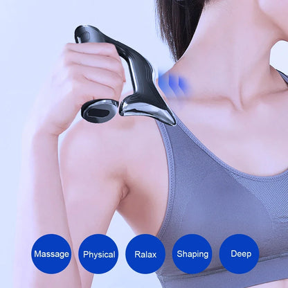 Rechargeable Handheld Muscle Massager with Microcurrent & Vibration – 3 Modes