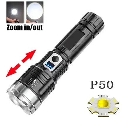 Ultra Bright Tactical LED Flashlight with Rechargeable Power Bank