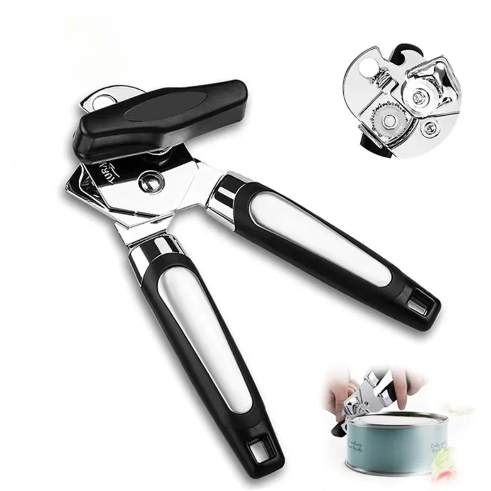 Side-Cutting Can Opener - Safe, Rust-Free & Ergonomic for Kitchen & Outdoor
