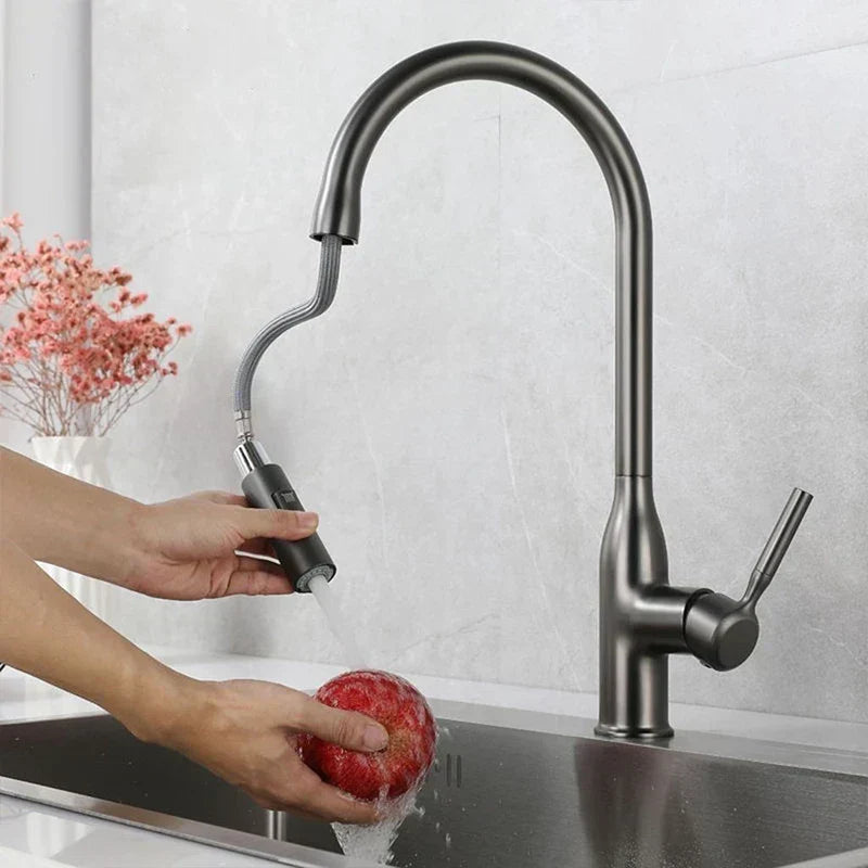 Adjustable Kitchen Faucet with Hand Shower – AquaStream Luxe Design