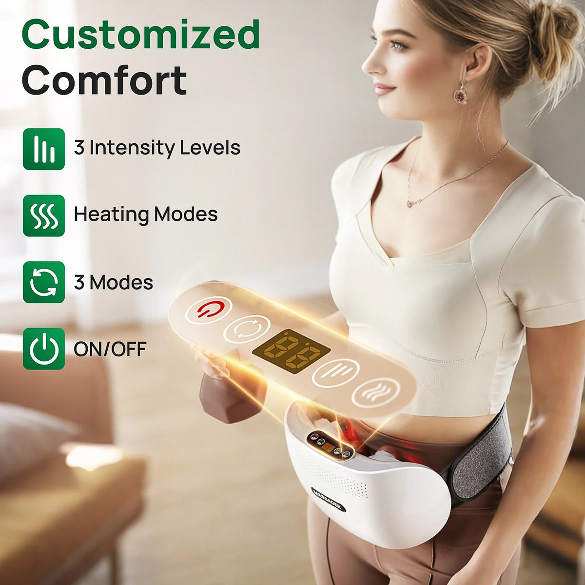 Cordless Heating Pad for Abdomen – Massager for Cramps and Relaxation