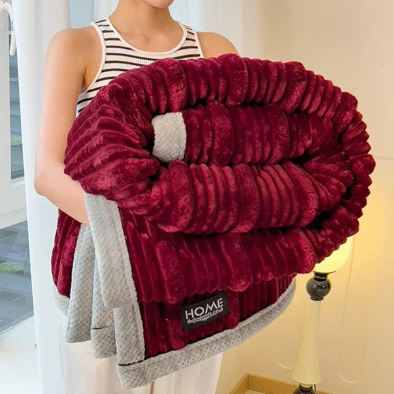 Cozy Coral Fleece Blanket | Thick and Warm | Soft on Both Sides