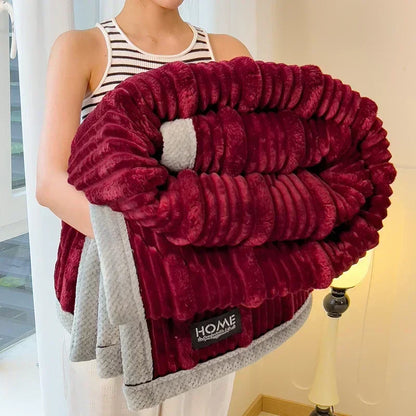 Cozy Coral Fleece Blanket | Thick and Warm | Soft on Both Sides
