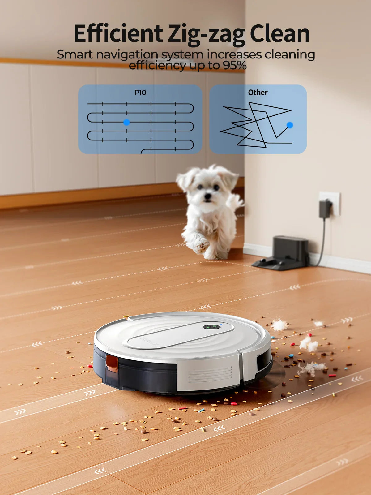 2-in-1 Vacuum and Mopping Robot with Gyroscopic Navigation and App Control