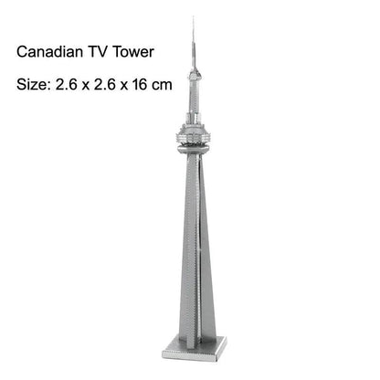 3D Metal Puzzle Set of Global Landmarks: Build and Discover Famous Structures