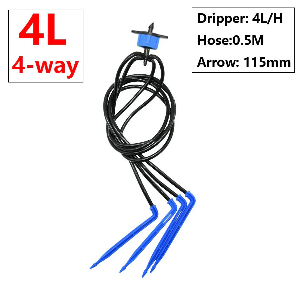 Drip Irrigation Emitters 2L–8L/H | 1/2/4-Way Splitter | 0.3 / 0.5 cm Connector