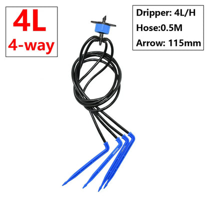 Drip Irrigation Emitters 2L–8L/H | 1/2/4-Way Splitter | 0.3 / 0.5 cm Connector