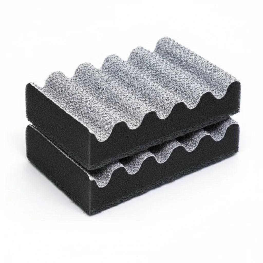 Cleaning Sponge Set | Nylon Scrub Sponges for Rust & Baked Residue | 2-Pack Pot Cleaners