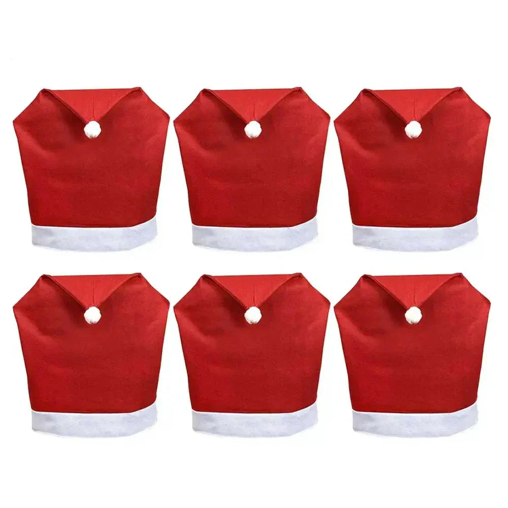 Christmas Chair Covers Set – Decorative Santa Design Slipcovers