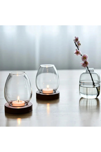 Sturdy Glass Candle Holder for Outdoor Use
