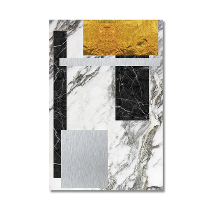 Abstract Geometric Canvas Prints in Black and Gold for Home or Office Decor